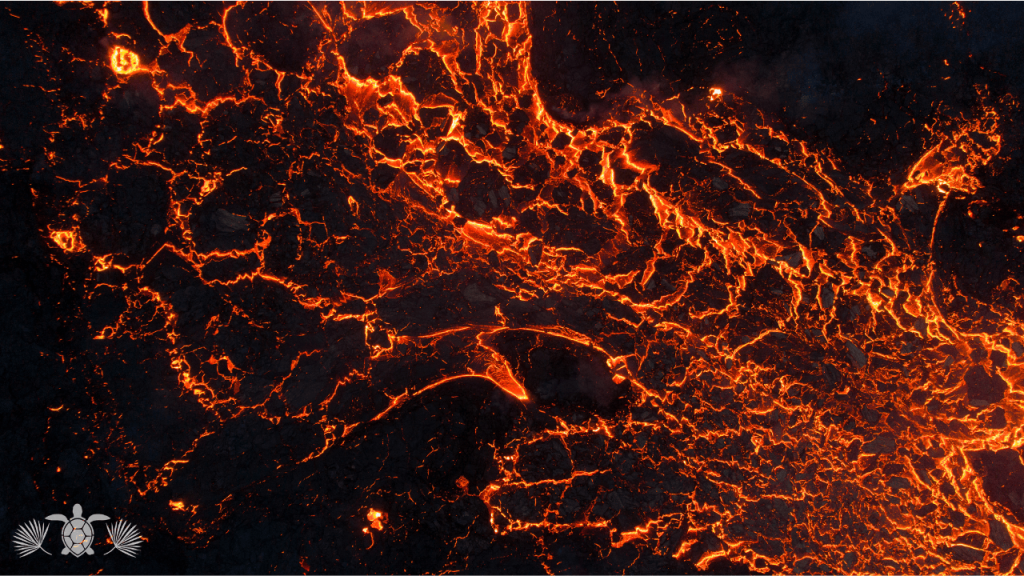 Hawaii Lava Zones: A Volcano Erupting in Hawaii with Soraya Letournel's Logo