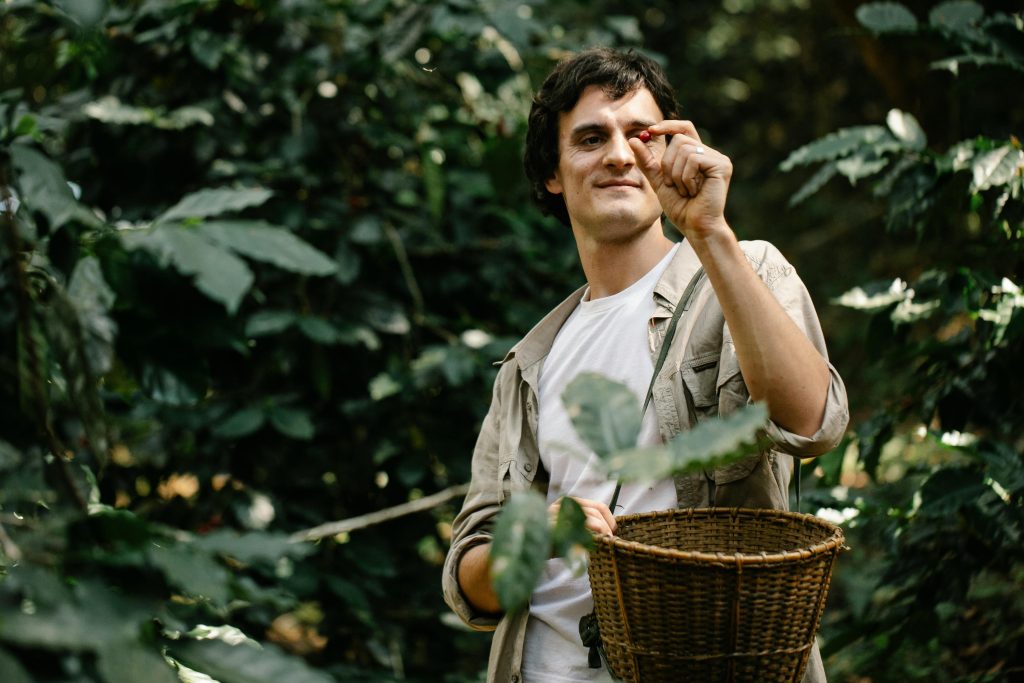 Kona Coffee Farmer in field
