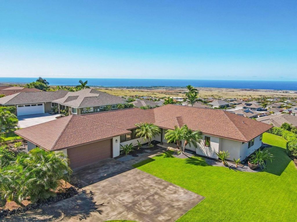 Aerial of Wainani Estates home