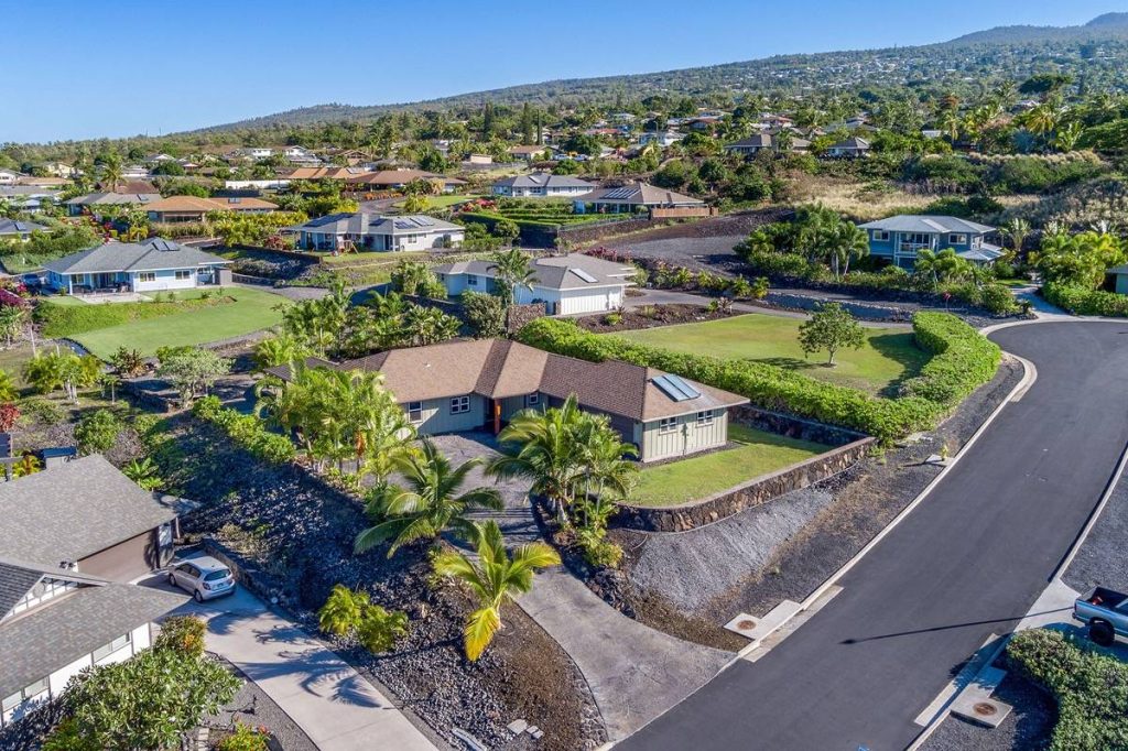 Aerial of Wainani Estates home