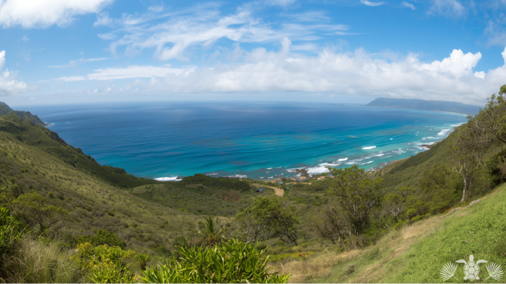 Panoramic ocean view from elevation in Kailua-Kona West Big Island Hawaii real estate