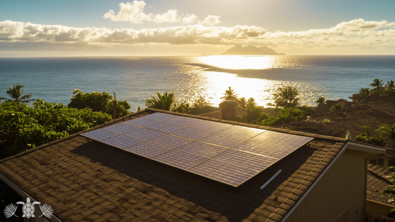Rooftop solar panels on a single-family home in Kailua-Kona Hawaii with Pacific Ocean view 2026 - Big Island Real Estate - Kona Realtor, Soraya Letournel Rooftop solar panels on a single-family home in Kailua-Kona Hawaii with Pacific Ocean view 2026